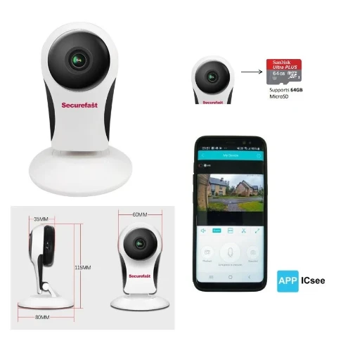 Camera Wifi Portable 2 Way Audio Night Vision + PSU & Cable