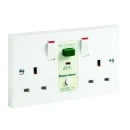 RCD Twin Switched Socket Safetysure 13A White