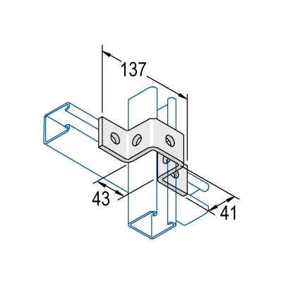 Bracket U Shape 5 Hole 137 x 41mm Hot Dipped Galvanised