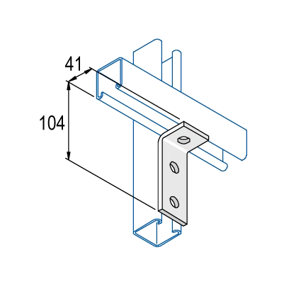 Angle Fitting Steel 104 x 41mm