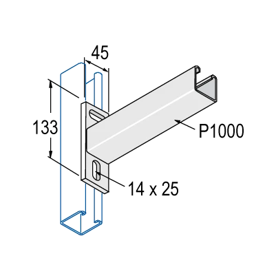 Cantilever Arm 600 x 41mm Hot Dipped Galvanised