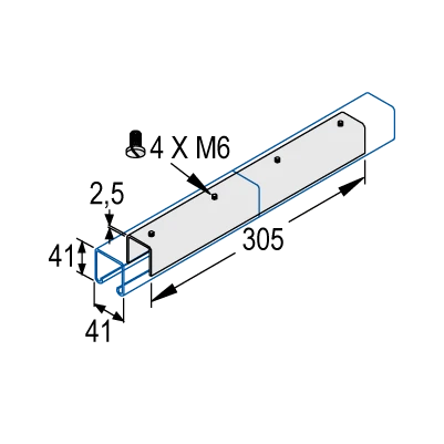 Coup Internal For Channel 41X21mm Pg