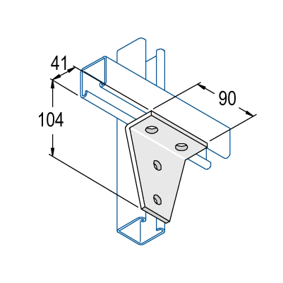 Bracket 90° 4 Hole 104X90X41mm Hdg