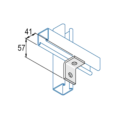 Bracket 90° Angle 2 Hole 57 x 41mm Hot Dipped Galvanised [Pack=25]