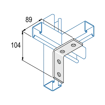 Bracket 90° Angle 4 Hole 104 x 89mm Steel Hot Dipped Galvanised [Pack=10]