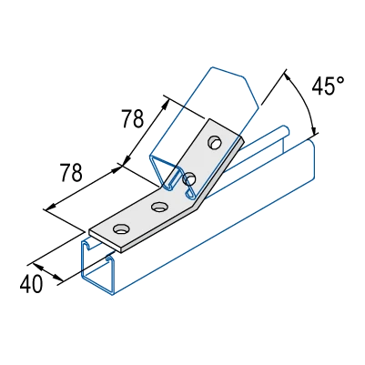 Bracket 45° 4 Hole 40X89X92mm Steel Hot Dipped Galvanised