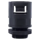 25mm Conduit Flexible Gland Push Fit Straight IP66 PVC Black C/W Locknut [Pack=10]