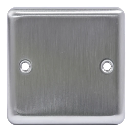 Blank Plate 1 Gang Decorative Brushed steel