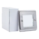 Modular Data Plate Decorative 1 Gang 2 Module Brushed Steel