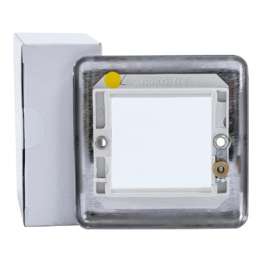 Modular Data Plate Decorative 1 Gang 2 Module Brushed Steel