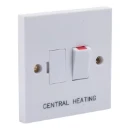Connection Unit Fused Switched Engraved 'Central Heating' Square Edge 13A White