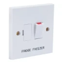 Connection Unit Fused Switched Engraved 'Fridge Freezer' Square Edge 13A White