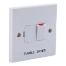 Connection Unit Fused Switched Engraved 'Tumble Dryer' Square Edge 13A White