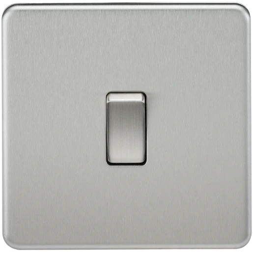 Screwless 10AX 1G 2-Way Switch - Brushed Chrome