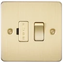 Flat Plate 13A switched fused spur unit - brushed brass