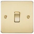 Flat Plate 10AX 1G 2 Way Switch - Brushed Brass