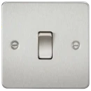 Flat Plate 10AX 1G 2 Way Switch - Brushed Chrome