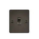 Flat Plate 10AX 1G 2 Way Switch - Gunmetal
