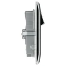 Polished Chrome 13A Switched Socket 2 Gang + 2 Usb (3.1A) White Insert
