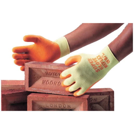 Glove Reflex Natural Rubber Palm Coated Orange Size 9