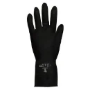 Jet Heavy-Duty Flock Lined Rubber Glove Black Size 9-9.5