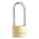 Low Security Solid Long Shackle 50mm Brass Chrome Padlock