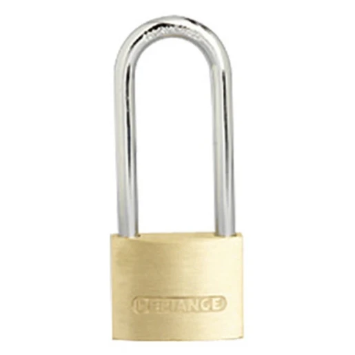 Low Security Solid Long Shackle 50mm Brass Chrome Padlock