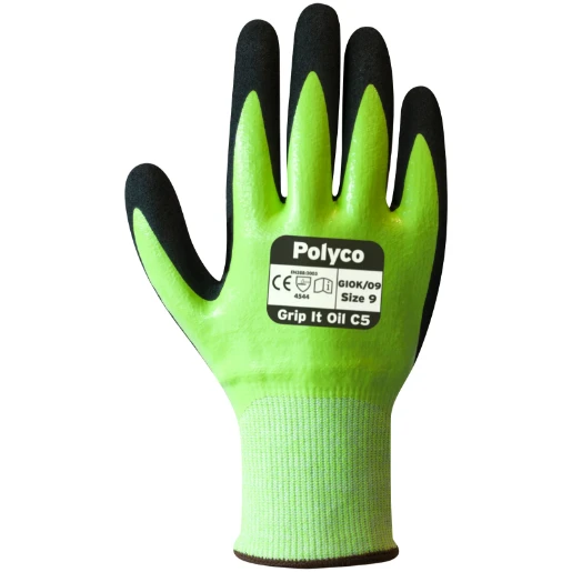 Grip-It Oil C5 Cut-Resistant Glove Size 9 Green