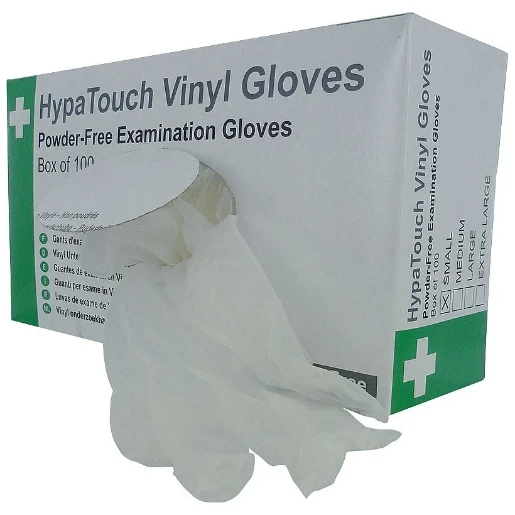 HypaTouch Powder-Free Vinyl Gloves (Box of 100) Medium