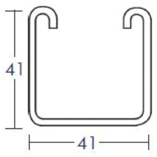 Channel Support Deep 41 x 41mm x 3m Pre-Galvanised Steel