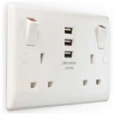 Moulded 13A 2 Gang Socket + 3 X Usb (3.1A)