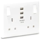 Moulded 13A 2 Gang Socket + 3 X Usb (3.1A)