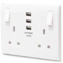 Moulded 13A 2 Gang Socket + 3 X Usb (3.1A)