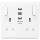 Moulded 13A 2 Gang Socket + 3 X Usb (3.1A)