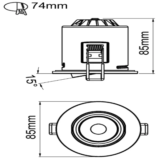 Downlight Firebreak Qr Tilt LED 4000K 10W 650lm White Dimmable IP65