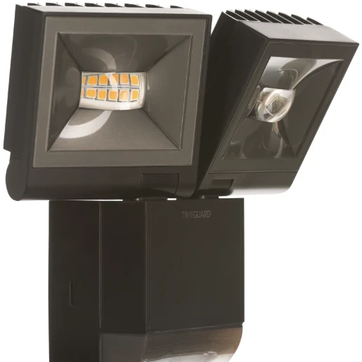 Floodlight LED Compact PIR 2 x 10W Black