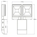 Floodlight LED Compact PIR 2 x 10W Black