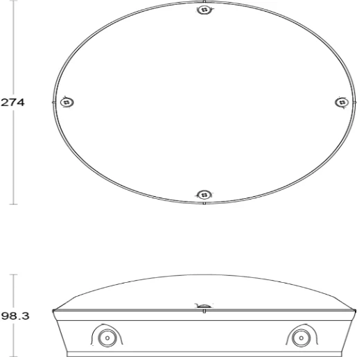 Bulkhead Radialed Large Body Only IP65 4000K W/O LED Mod