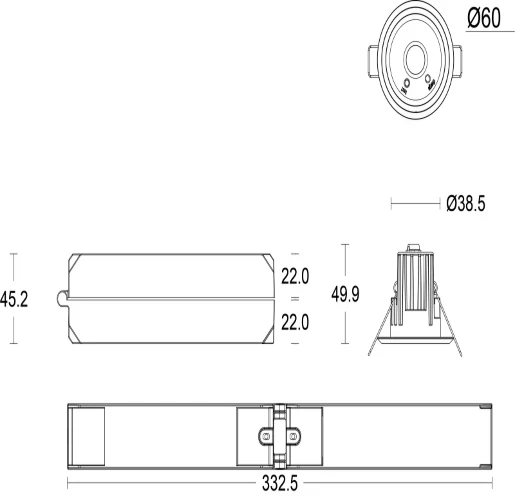 Emergency Downlight 3.5W LED Non Maintained
