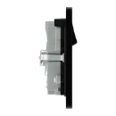 Matt Grey Evolve 2 Gang 13A 1x USB-QC A 27W 1x USB-PD C 30W Switched Socket Black Insert
