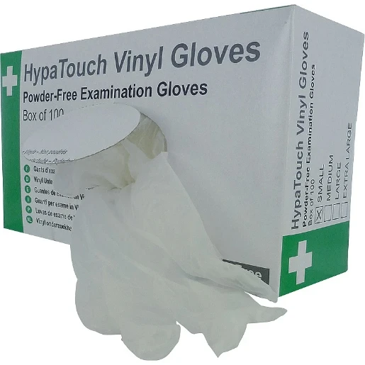 HypaTouch Powder-Free Vinyl Gloves (Box of 100) Medium