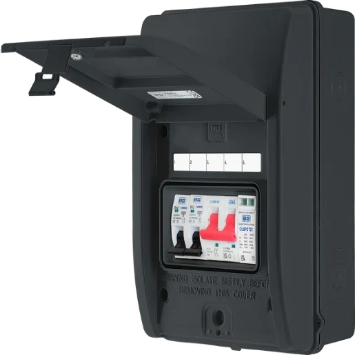 IP65 Weatherproof Metal EV Charger Circuit Protection with 100A Main Switch, 40A B Curve MCB & Type 2 SPD
