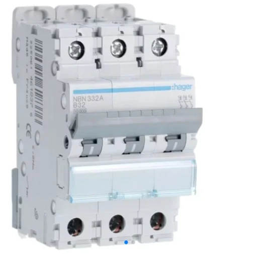 MCB 3 Pole 10kA/15kA B-32A 3M