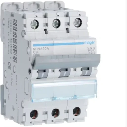 MCB 3 Pole 10kA/15kA C-20A 3M