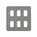 Ultimate Metal Clad Plate Grid System 6 Gangs Grey