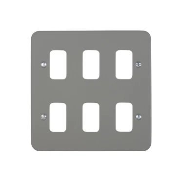 Ultimate Metal Clad Plate Grid System 6 Gangs Grey