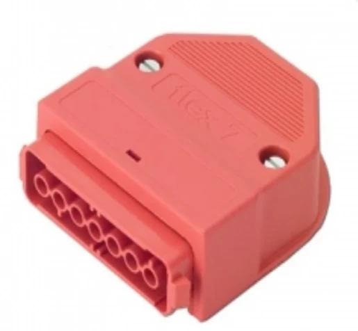 Red 7-Pole Single Socket Outlet