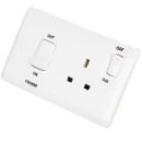 Cooker Control Switch DP Main Switch&Socket 45A White