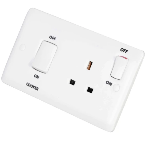 Cooker Control Switch DP Main Switch&Socket 45A White