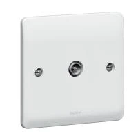 Socket 1 Gang TV Single 86 x 86mm White